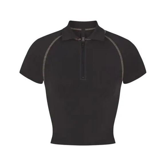 SKIMS New Vintage Sport Cropped Collared T-Shirt - S - Picture 1 of 5